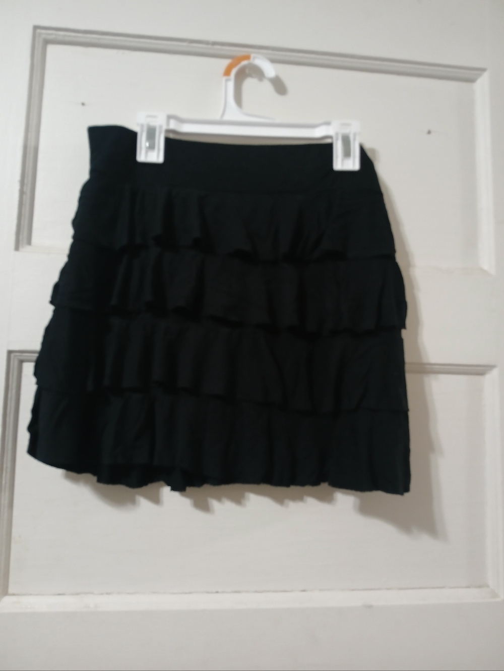 Black Tiered Ruffle Mini Skirt - Women's